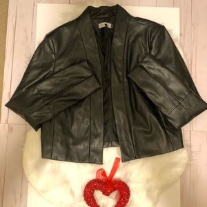 Calvin klein Black Leather blazer size large